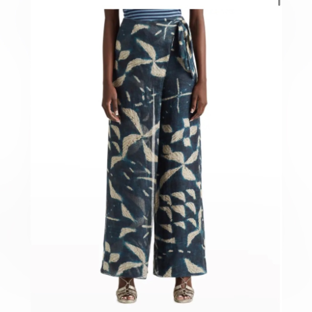 NWT Ralph Lauren Collection Yazmin Batik-Print Linen-Silk Pants